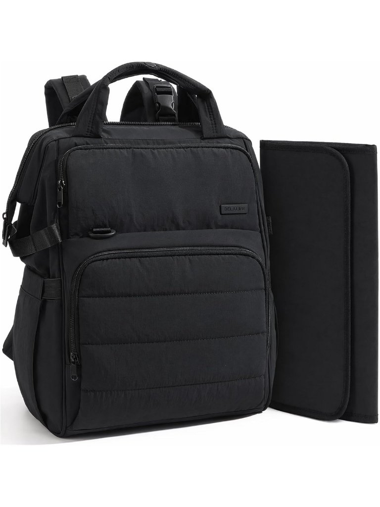Stylish Baby Diaper Backpack With Changing Pad, Insulated Bottle Holders